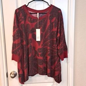 NWT LuLaRoe Cozy Collection Kate 3/4 Sleeve Large shirt